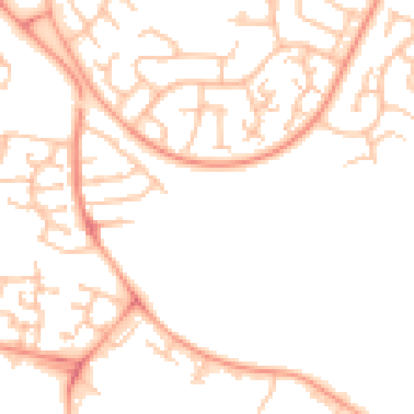 Daytime road noise heatmap for CV21 1BX