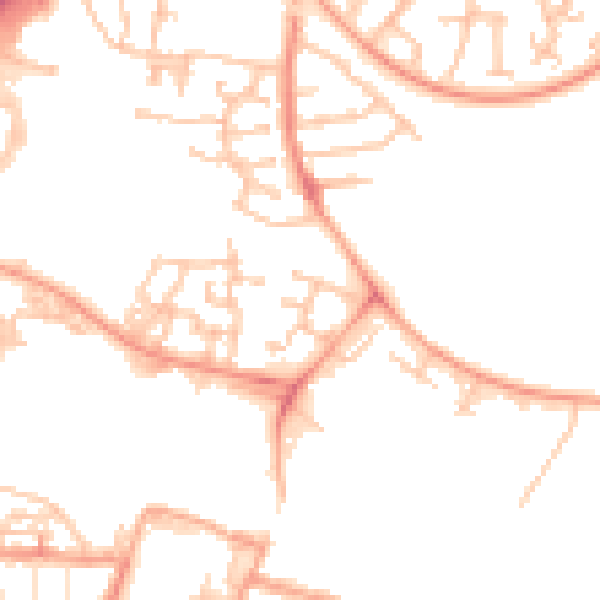 Daytime road noise heatmap for CV21 1BY