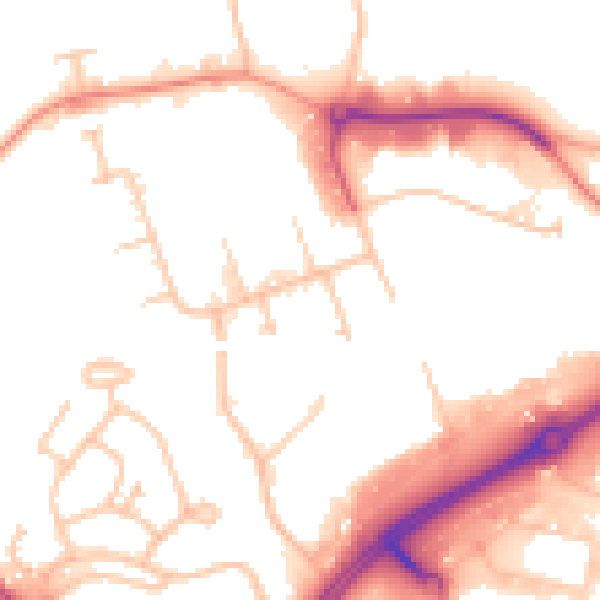 Daytime road noise heatmap for CV21 1DA