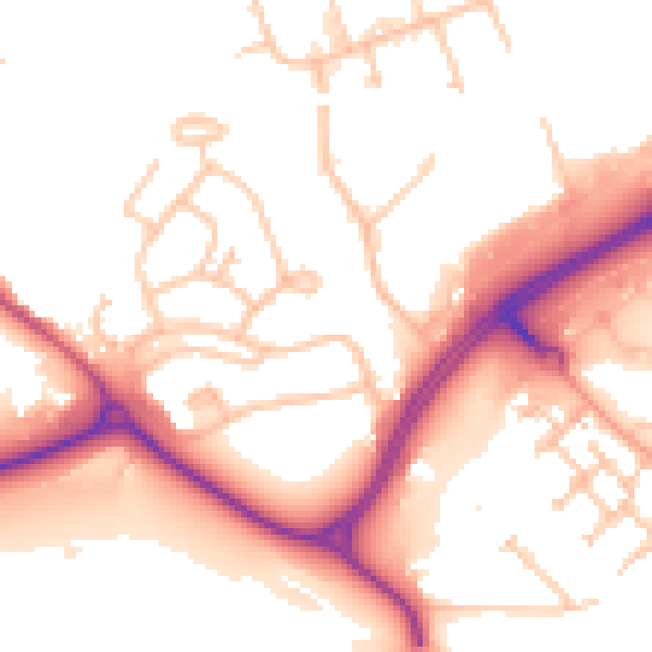 Daytime road noise heatmap for CV21 1DF