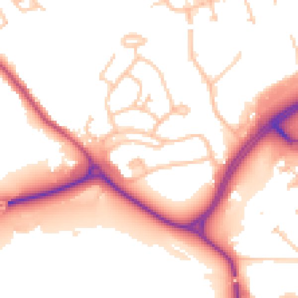Daytime road noise heatmap for CV21 1DG