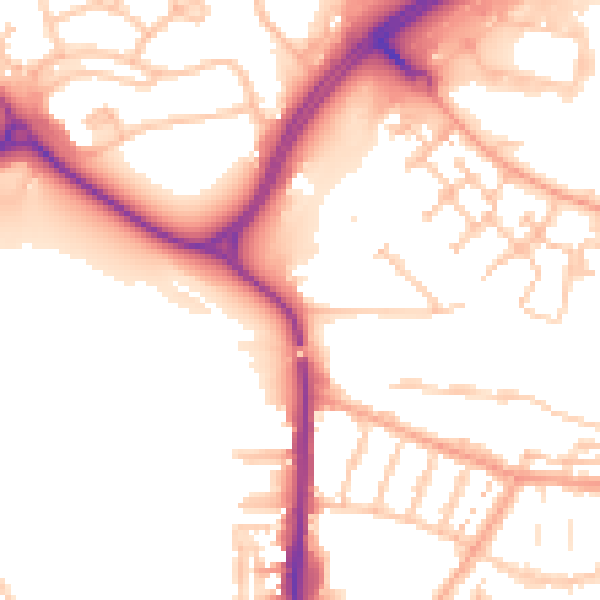 Daytime road noise heatmap for CV21 1DH