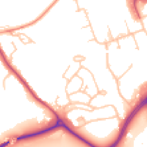 Daytime road noise heatmap for CV21 1DL