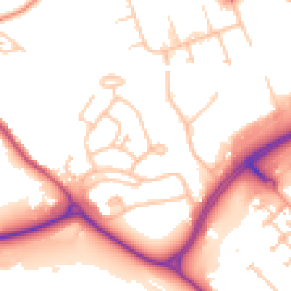 Daytime road noise heatmap for CV21 1DN