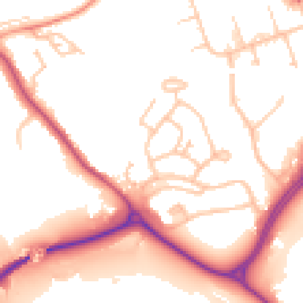 Daytime road noise heatmap for CV21 1DP