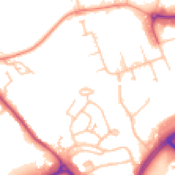 Daytime road noise heatmap for CV21 1DR