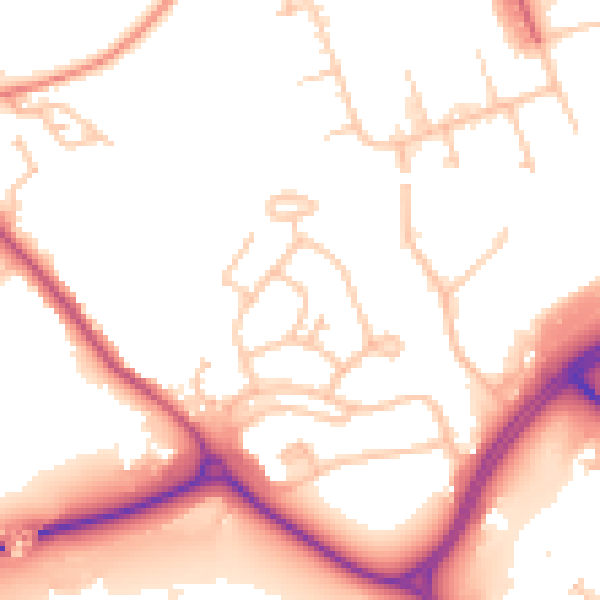 Daytime road noise heatmap for CV21 1DT