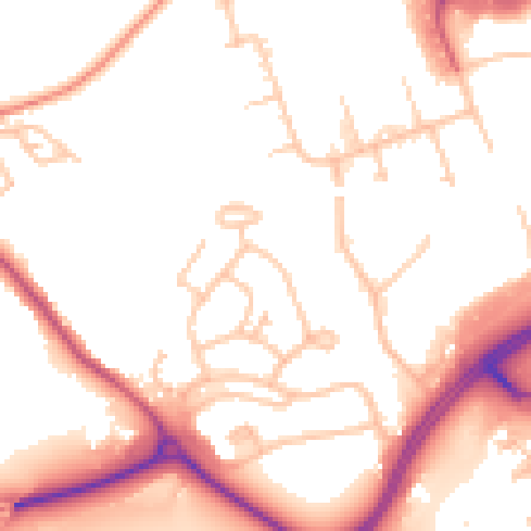 Daytime road noise heatmap for CV21 1DW