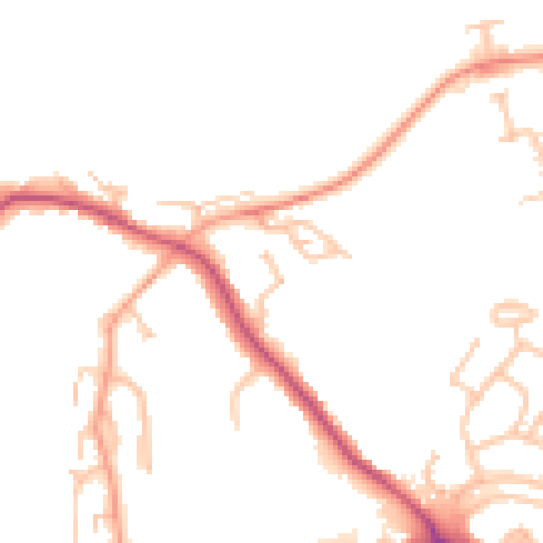 Daytime road noise heatmap for CV21 1EB