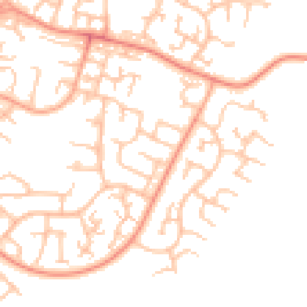 Daytime road noise heatmap for CV21 1EE