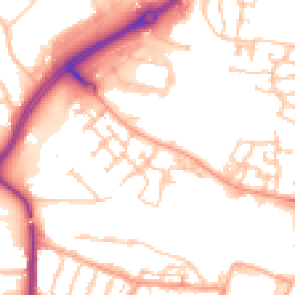 Daytime road noise heatmap for CV21 1FU
