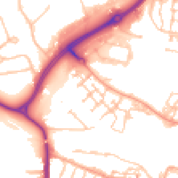 Daytime road noise heatmap for CV21 1GB