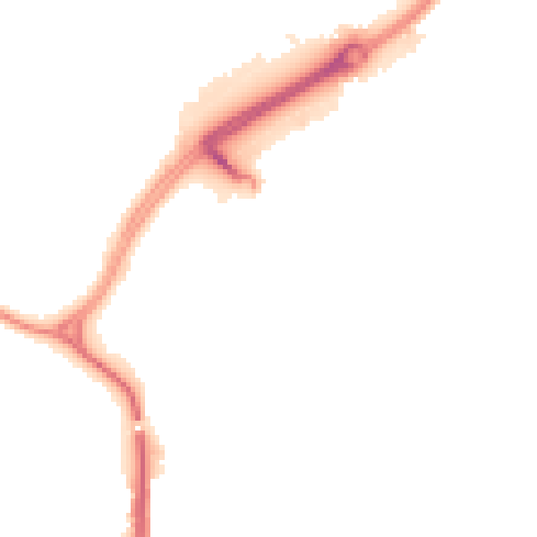 Night-time road noise heatmap for CV21 1GB