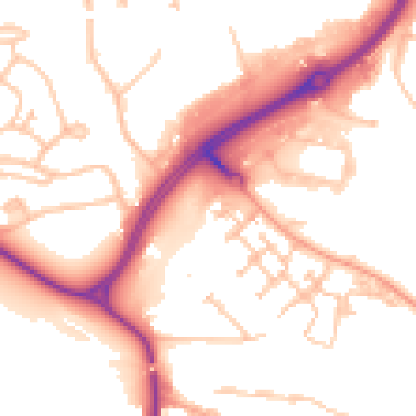 Daytime road noise heatmap for CV21 1GD
