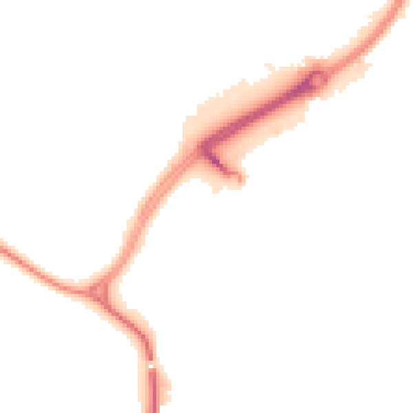 Night-time road noise heatmap for CV21 1GD