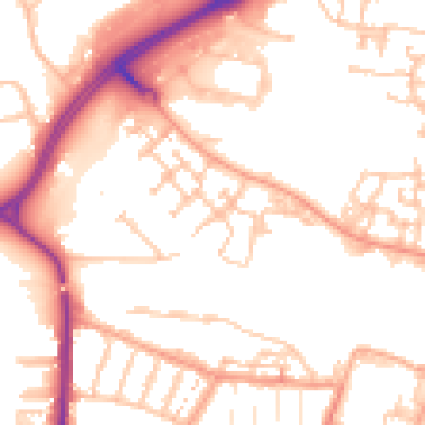 Daytime road noise heatmap for CV21 1HZ