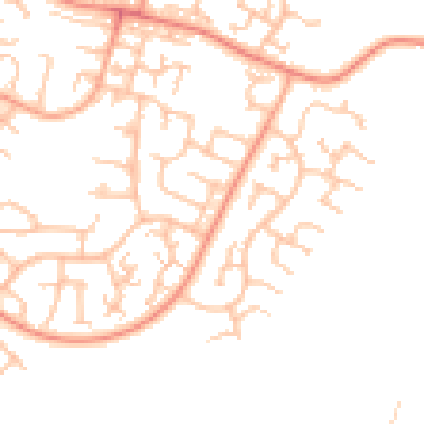 Daytime road noise heatmap for CV21 1JQ