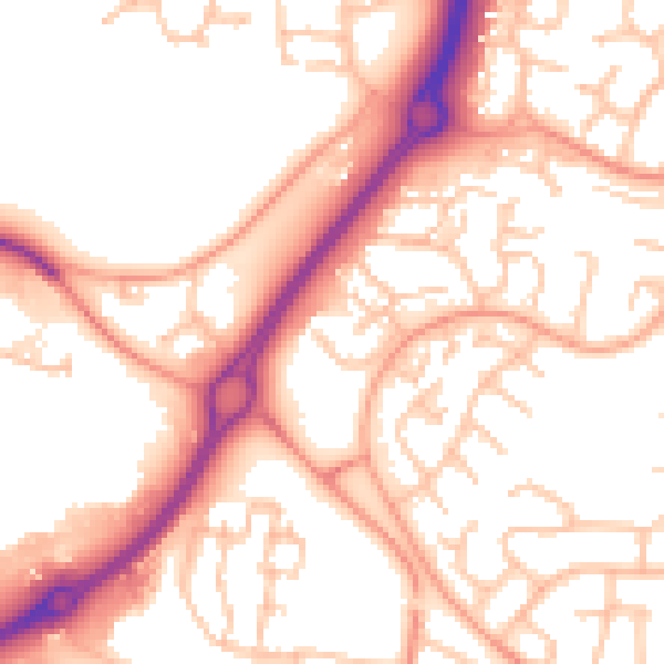 Daytime road noise heatmap for CV21 1NP