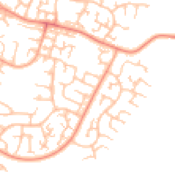 Daytime road noise heatmap for CV21 1PU