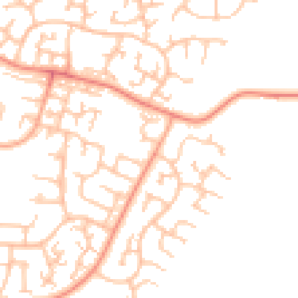 Daytime road noise heatmap for CV21 1QT