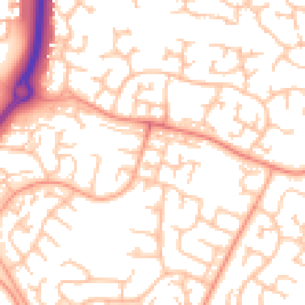 Daytime road noise heatmap for CV21 1QX