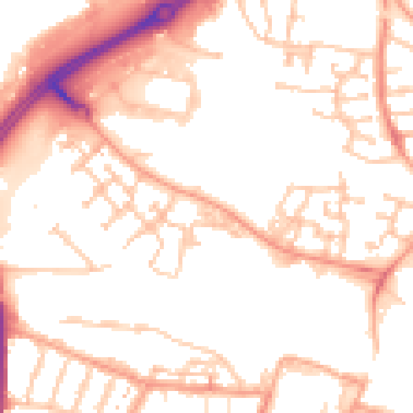 Daytime road noise heatmap for CV21 1RA
