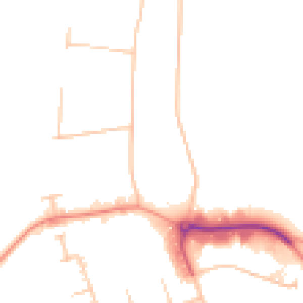 Daytime road noise heatmap for CV21 1TQ