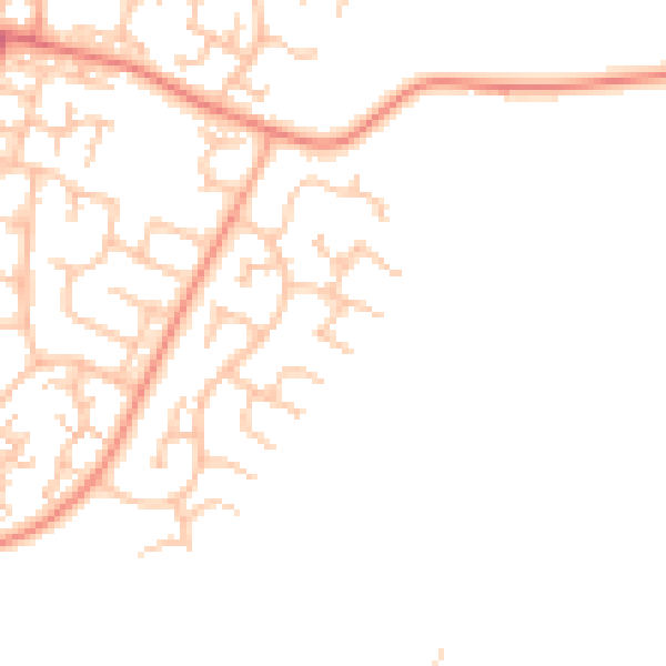 Daytime road noise heatmap for CV21 1TZ