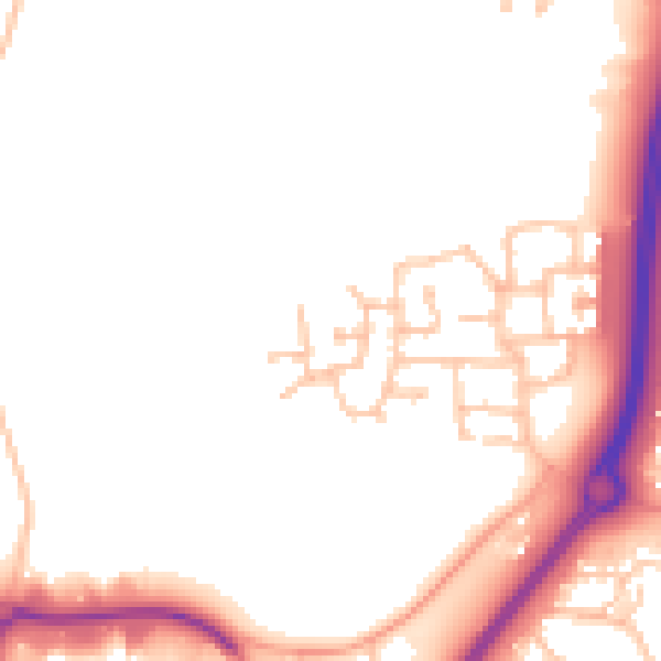 Daytime road noise heatmap for CV21 1UT
