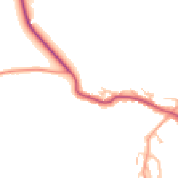 Daytime road noise heatmap for CV21 1UU