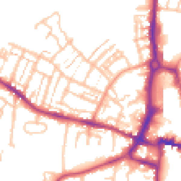 Daytime road noise heatmap for CV21 2BH