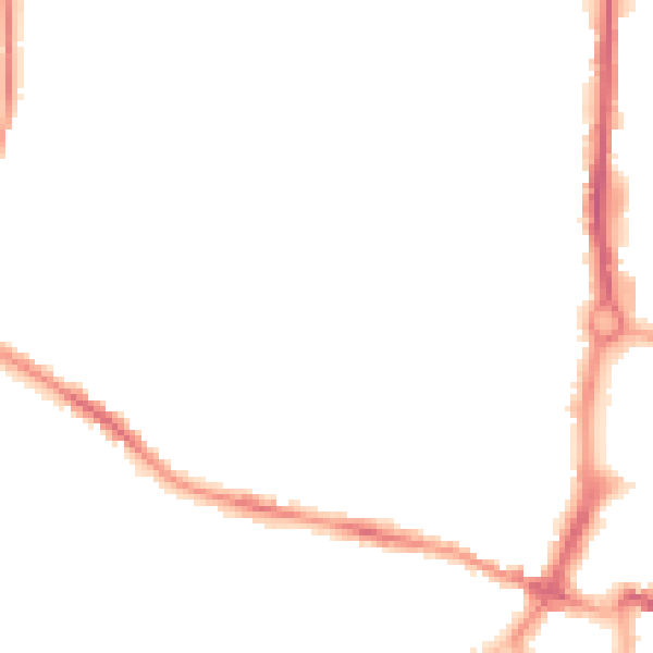 Night-time road noise heatmap for CV21 2BW