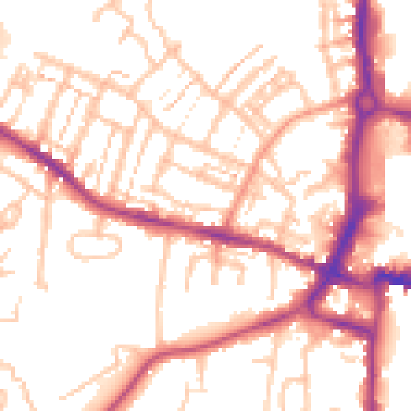 Daytime road noise heatmap for CV21 2EP
