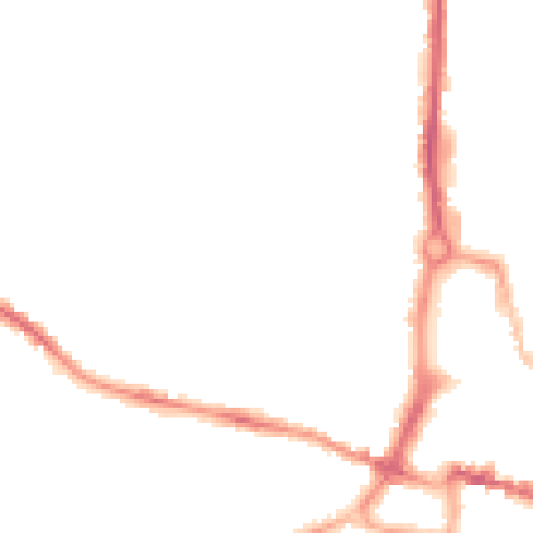 Night-time road noise heatmap for CV21 2EZ