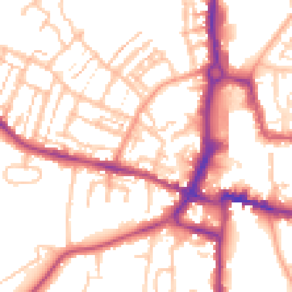 Daytime road noise heatmap for CV21 2HD