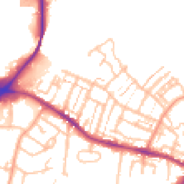 Daytime road noise heatmap for CV21 2HZ