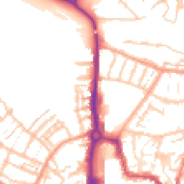 Daytime road noise heatmap for CV21 2LS