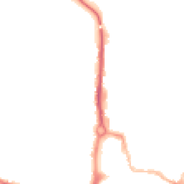 Night-time road noise heatmap for CV21 2NA