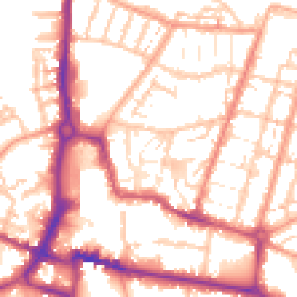 Daytime road noise heatmap for CV21 2PS