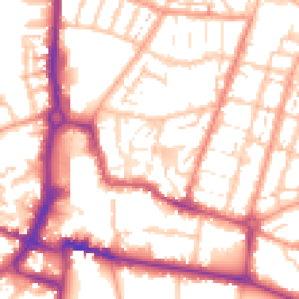 Daytime road noise heatmap for CV21 2QA