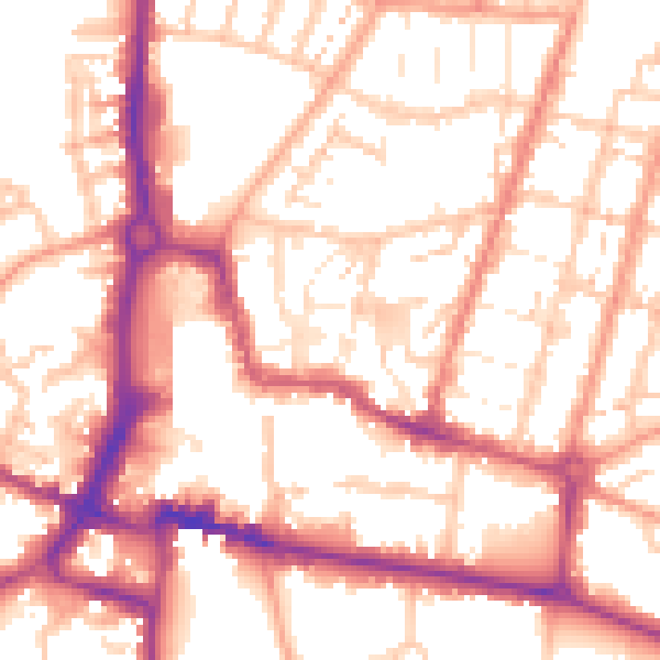 Daytime road noise heatmap for CV21 2QE
