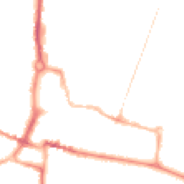 Night-time road noise heatmap for CV21 2QE