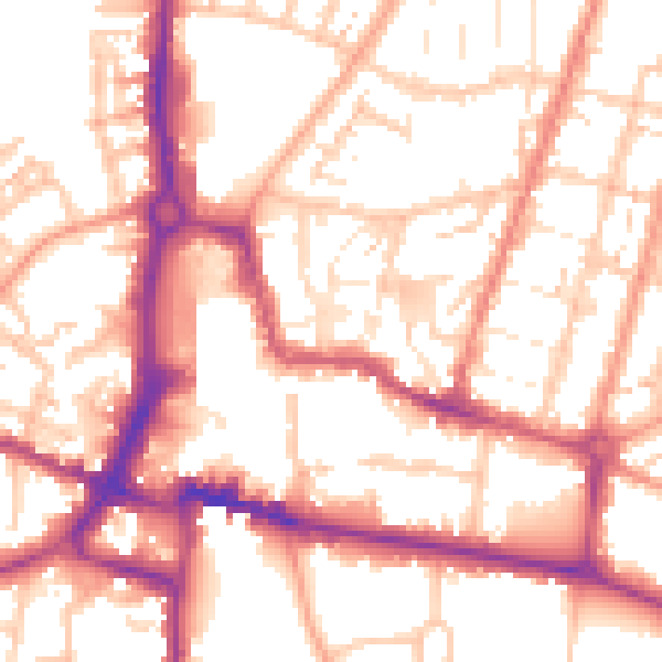 Daytime road noise heatmap for CV21 2QF