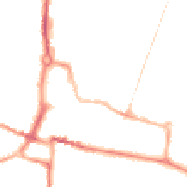 Night-time road noise heatmap for CV21 2QF