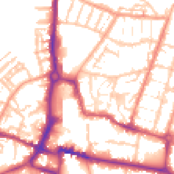 Daytime road noise heatmap for CV21 2TL