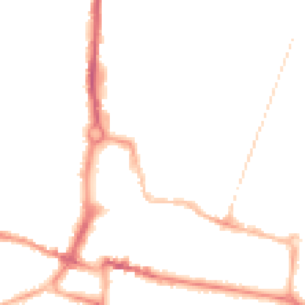 Night-time road noise heatmap for CV21 2TL