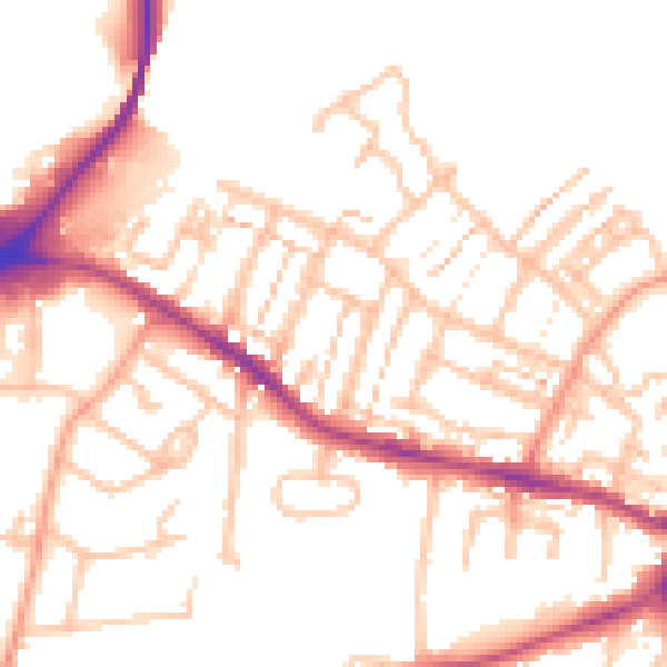 Daytime road noise heatmap for CV21 2UR