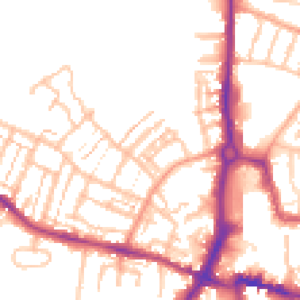Daytime road noise heatmap for CV21 2US