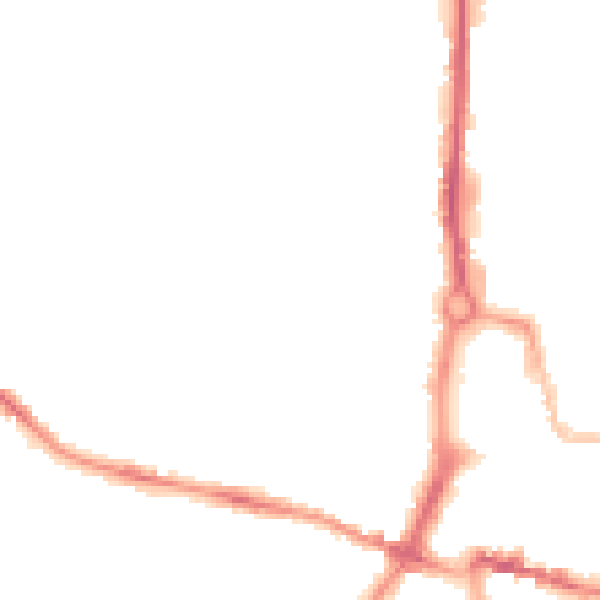Night-time road noise heatmap for CV21 2US