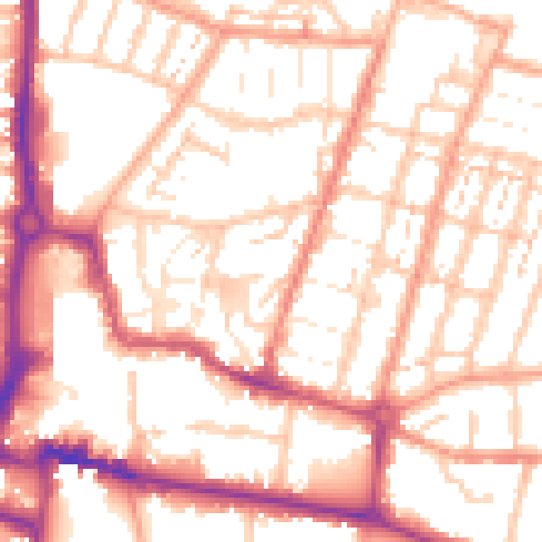 Daytime road noise heatmap for CV21 2XX